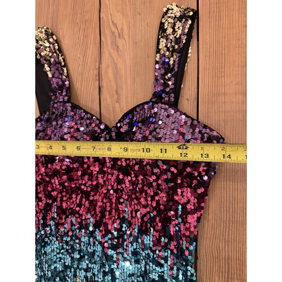 Marc New York‎ Multi Sequin Square Back Sheath Party/ Cocktail Dress Size 2 - Picture 5 of 8